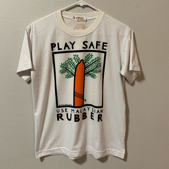 Vintage Other - Play Safe use Malaysian rubber t shirt